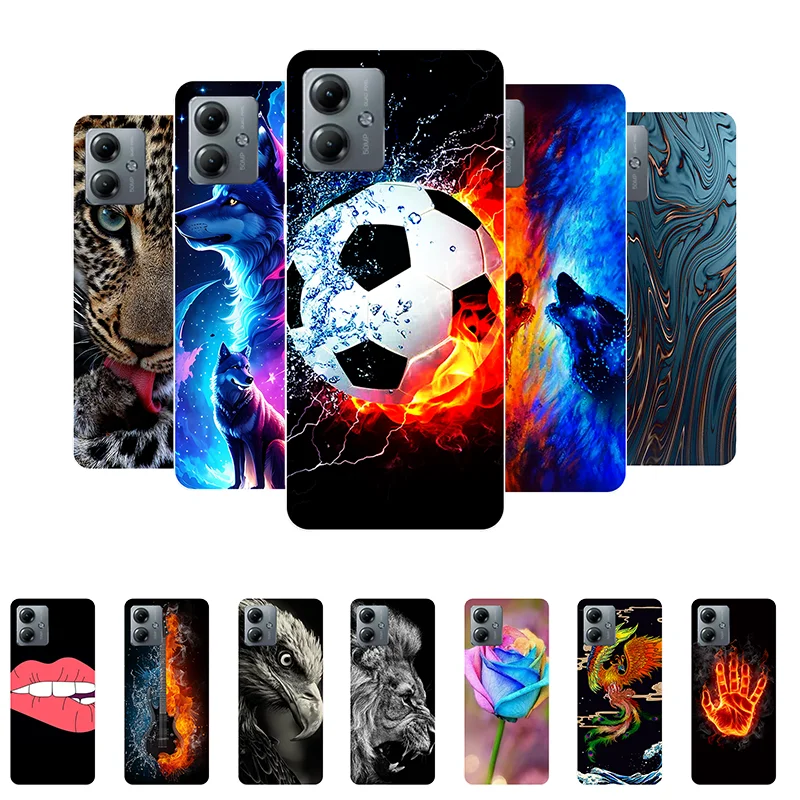 For Motorola G14 Case Football Soft Silicone Back Cases for Motorola Moto G14 G 14 Phone Cover MotoG14 2023 etui Funda