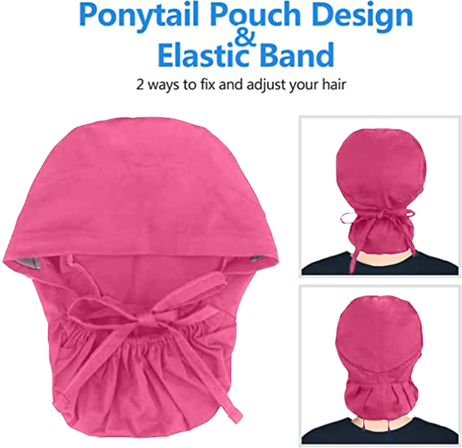 Adjustable medical surgical cap pure cotton breathable lace-up anti-hair loss surgical cap new solid color nurse cap