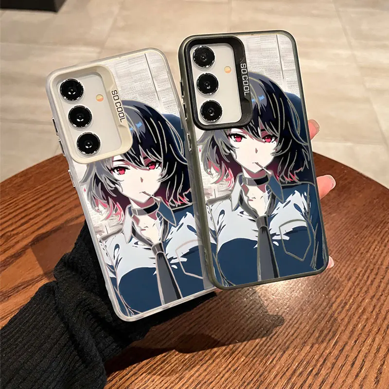 For Samsung Galaxy Note 20 9 S 10 20 21 22 23 24 Plus Ultra A 04 03 05 10S 4G PRO Colorful Soft Phone Case Pulling Girl Anime