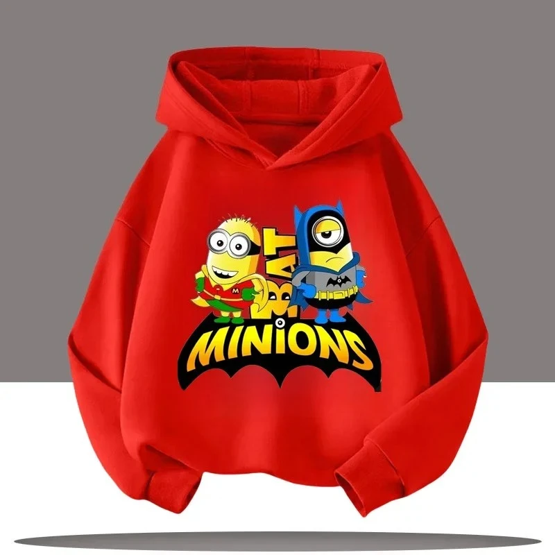 

Selected Cute Minions Cartoon Sports Warm Children's Hoodies for Daily Comfort Party Hoodies for Autumn and Winter Warmth
