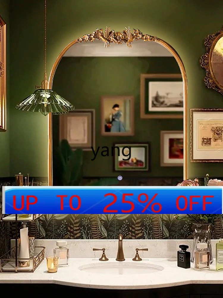 

LM Retro Makeup Mirror Bathroom Bathroom Washing Table Mirror Smart Dressing Decoration
