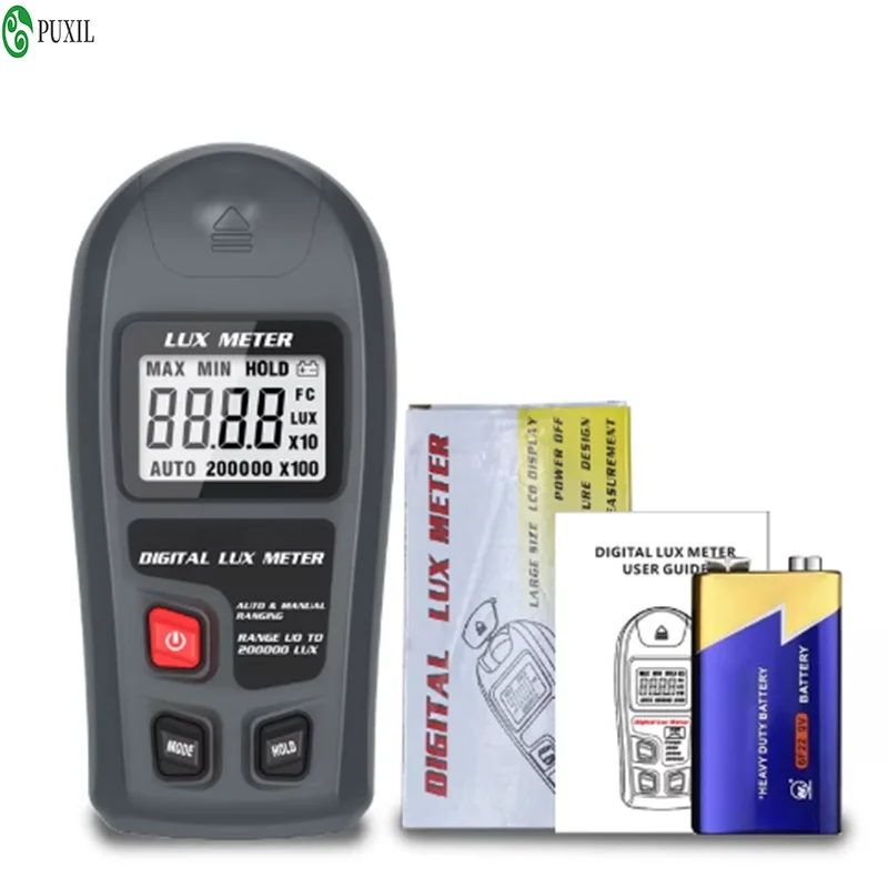 L1 illuminance meter, digital illuminance meter, handheld illuminance meter, LCD 0-200000 Lux/Fc pocket illuminance meter, plant