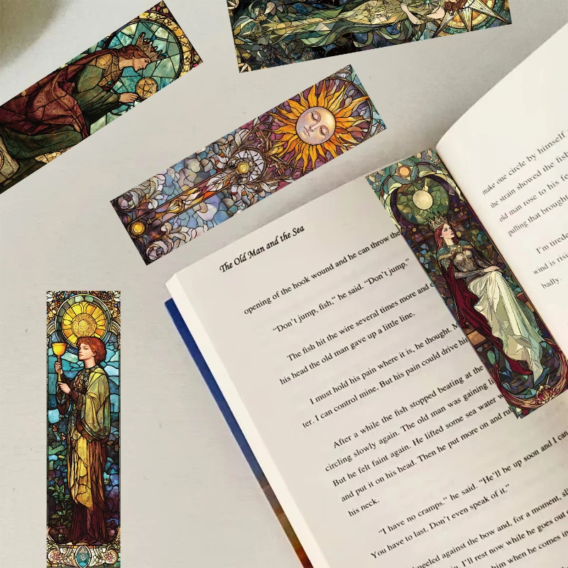 30 Colored Glass Tarot Card Bookmarks, Insert Bookmarks, Student Stationery, DIY Reading, Bookmark Cards, Gifts