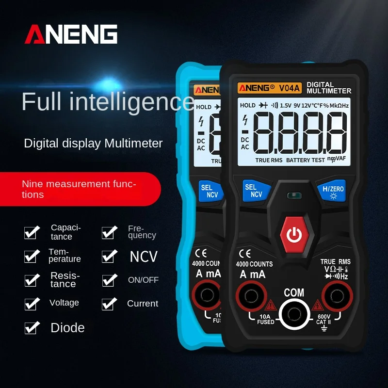 

ANENG AN-V01A Fully Automatic Intelligent Gear Recognition High-precision Capacitance Ammeter Electrician Maintenance Multimeter