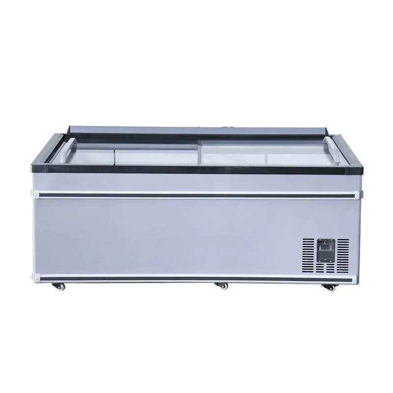 Customized Size Fogless Freezer Island High Volume Refrigerated Display Cabinet With Portable Caster TN718D/TN718Z