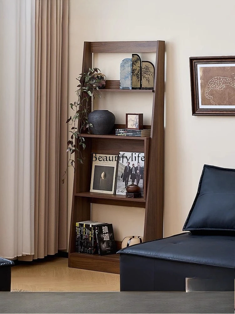 

Vintage Style Solid Wood Bookshelf Floor-standing Wall-mounted Integrated Simple Bookcase