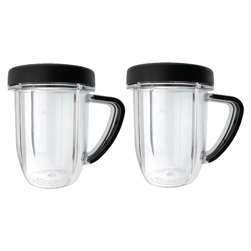 Parts 30 Ounce Cup Jar With Handle Mug With Lip Ring Part, Compatible For Nutribullet RX 1700W NB-301, 2 Pack