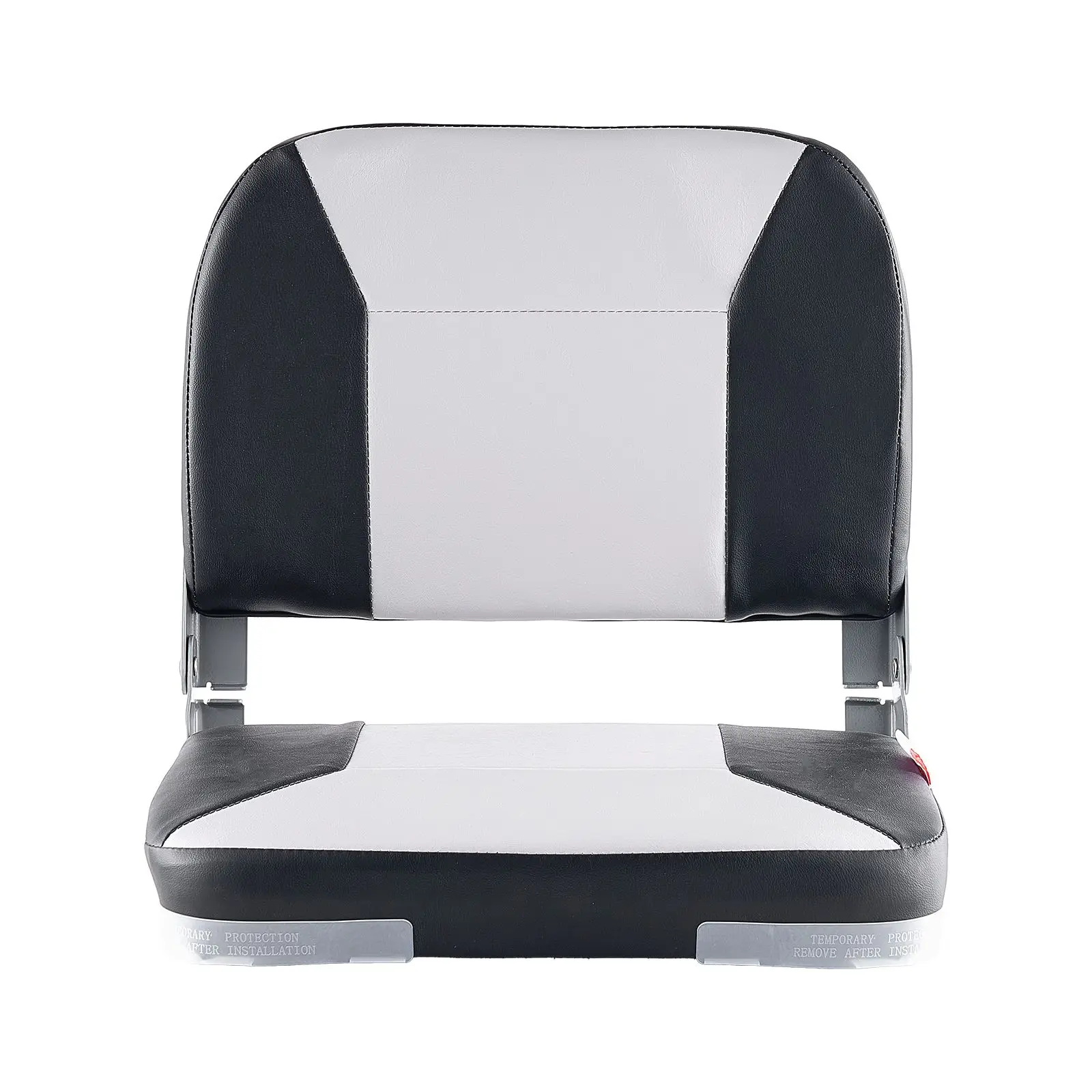 Aluminum Alloy Hin Boat Seat Low Backrest Thickened Sponge Cushion Waterproof PVC Leather Foldable Fishing Seat Accessories
