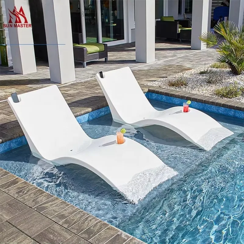 

Luxury Pool Lounge Chair Outdoor Patio Furniture Plastic Sun Lounger for Swimming Pool Beach Application
