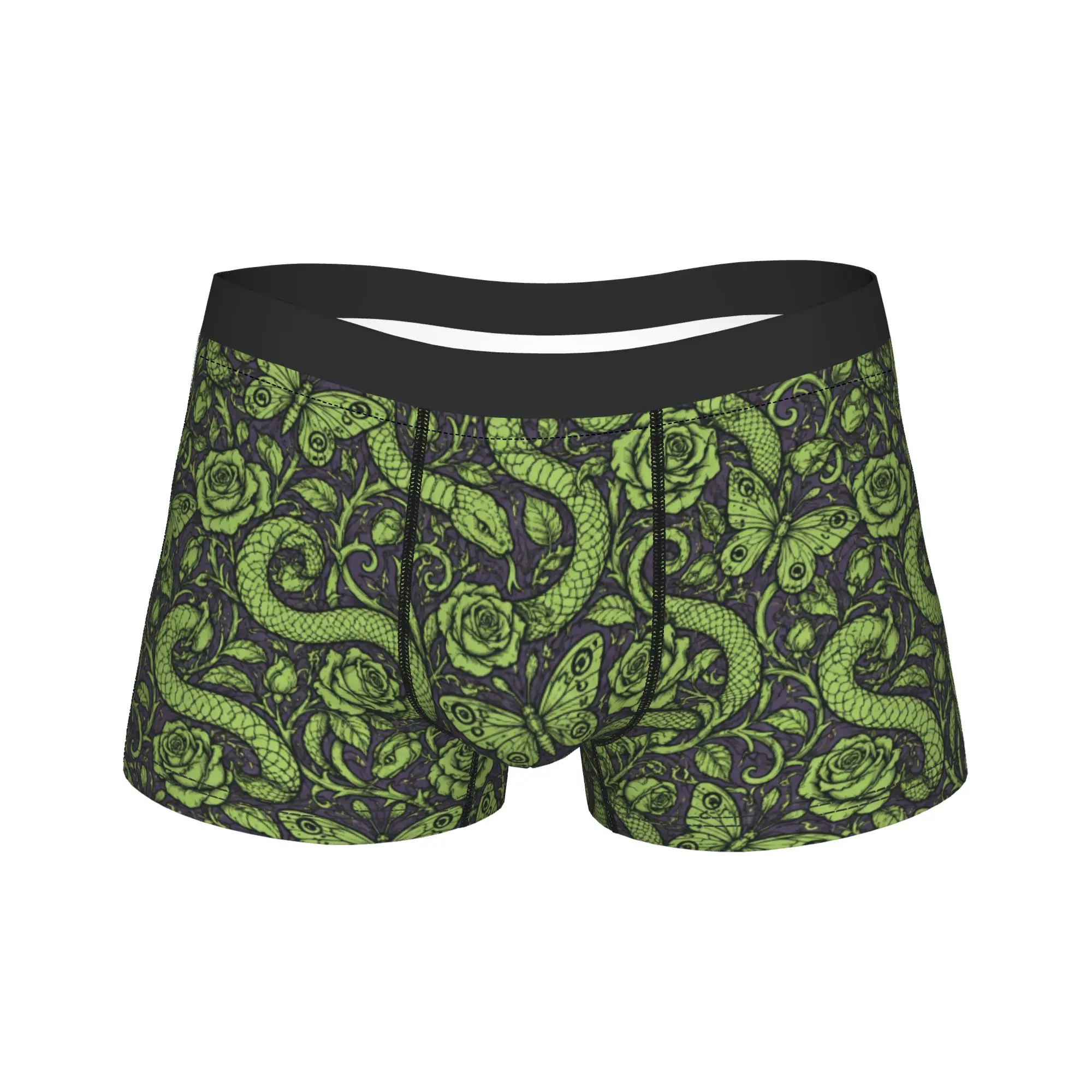 Fun Gothic Snake Rose Butterfly Boxer Shorts 3D Pouch Underwear Quality Shorts Briefs Comfortable Man Underpants Plus Size
