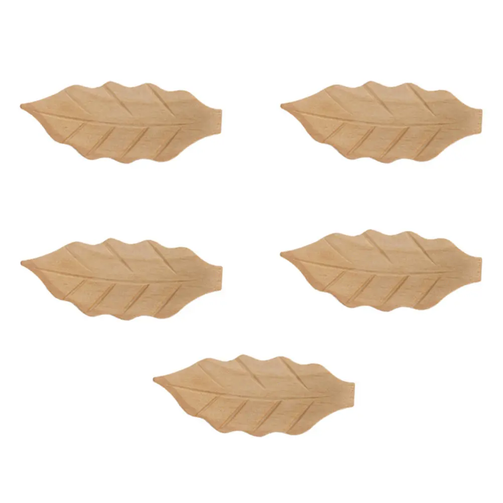 5Pcs Leaf Shape Chopsticks Rack Wooden Spoon Fork Holder Natural Color Dining Table Accessories Chopsticks Rests
