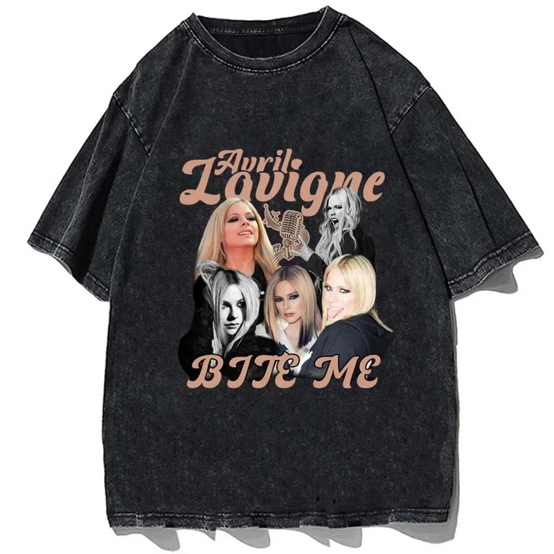 Singer Avril Lavigne Graphic Printed T-shirt Hip Hop Classic Harajuku Patten Tees Fashion Summer Cotton Men Casual Oversized Top