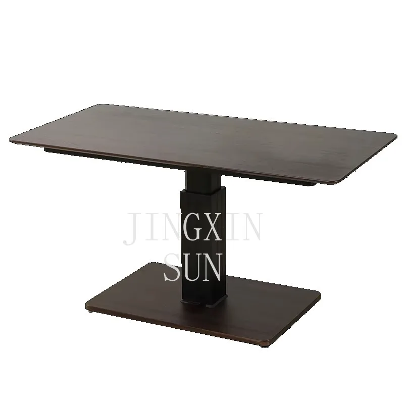 Gas Spring Pneumatic Height Adjustable Living Room Furniture Dining Table Coffee Table With 120x60cm Desktop