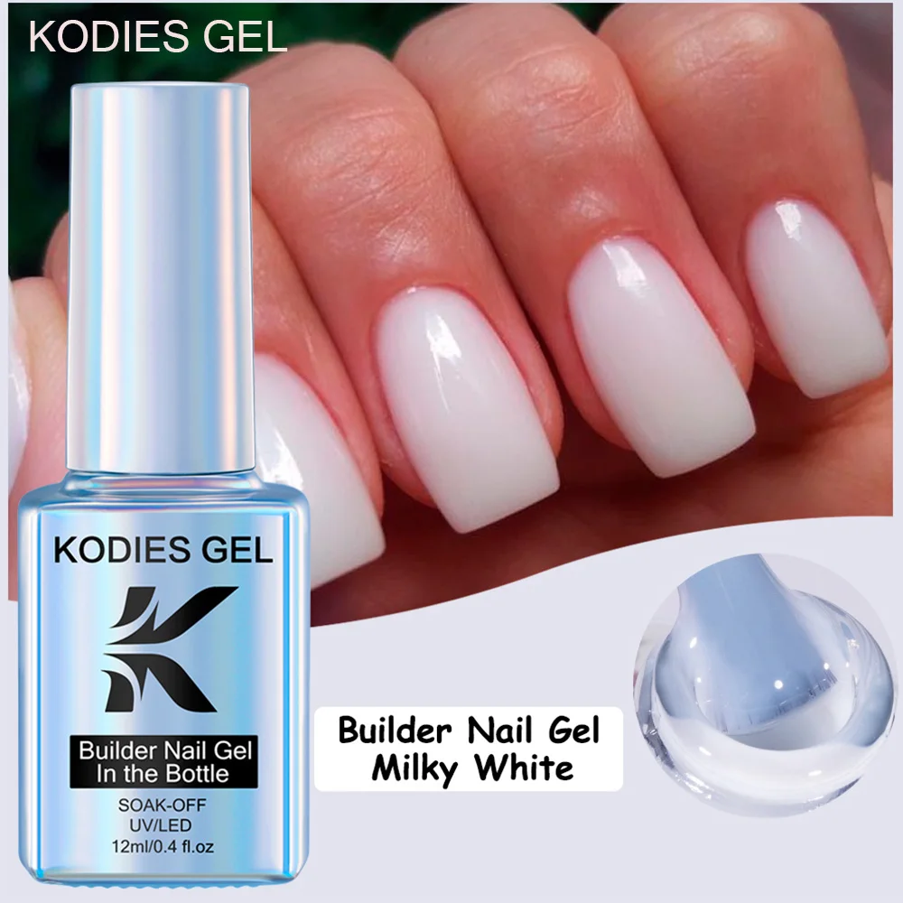 KODIES GEL Biabs Builder Nail Gel Polish In A Bottle Milky White Clear Construction Gel for Extension Manicure Nails Art Design