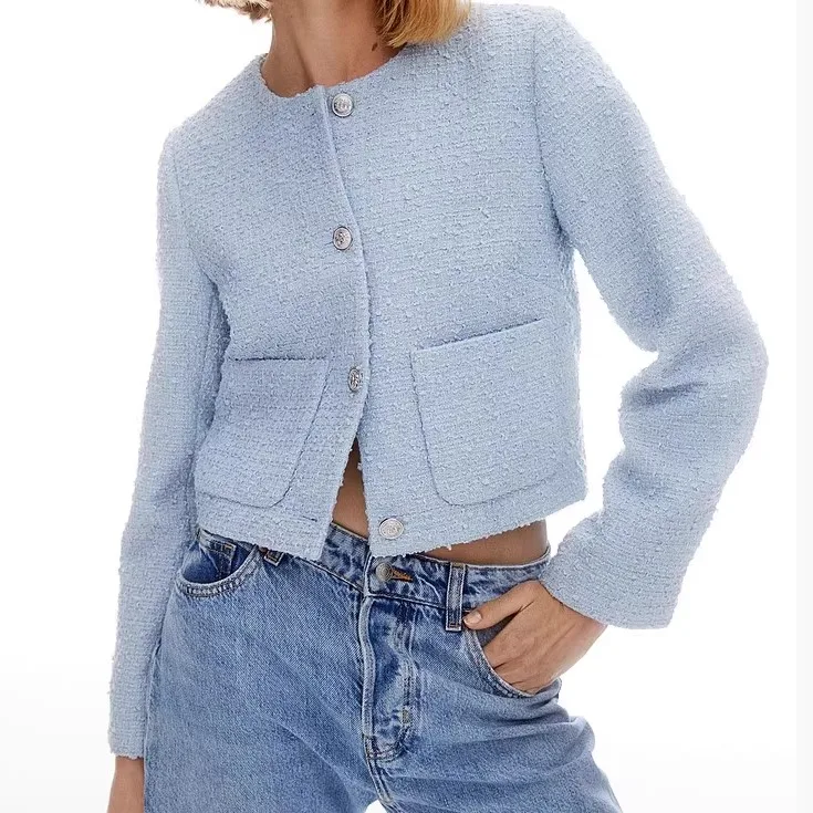 

Удобная модная женская верхняя одежда Long Sve round Ne Outerwear ort Jaet, осеннее новое поступление, прямая посадка Circle Fce