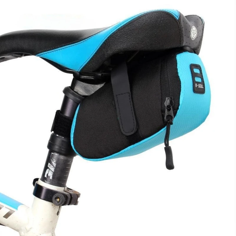 Bolsa para bicicleta, bolsa para SILLÍN de bicicleta, gran oferta, bolsa trasera para asiento de ciclismo, bolsa de almacenamiento plegable para tija de sillín, mochila, accesorios para bicicleta de 15x7x7cm