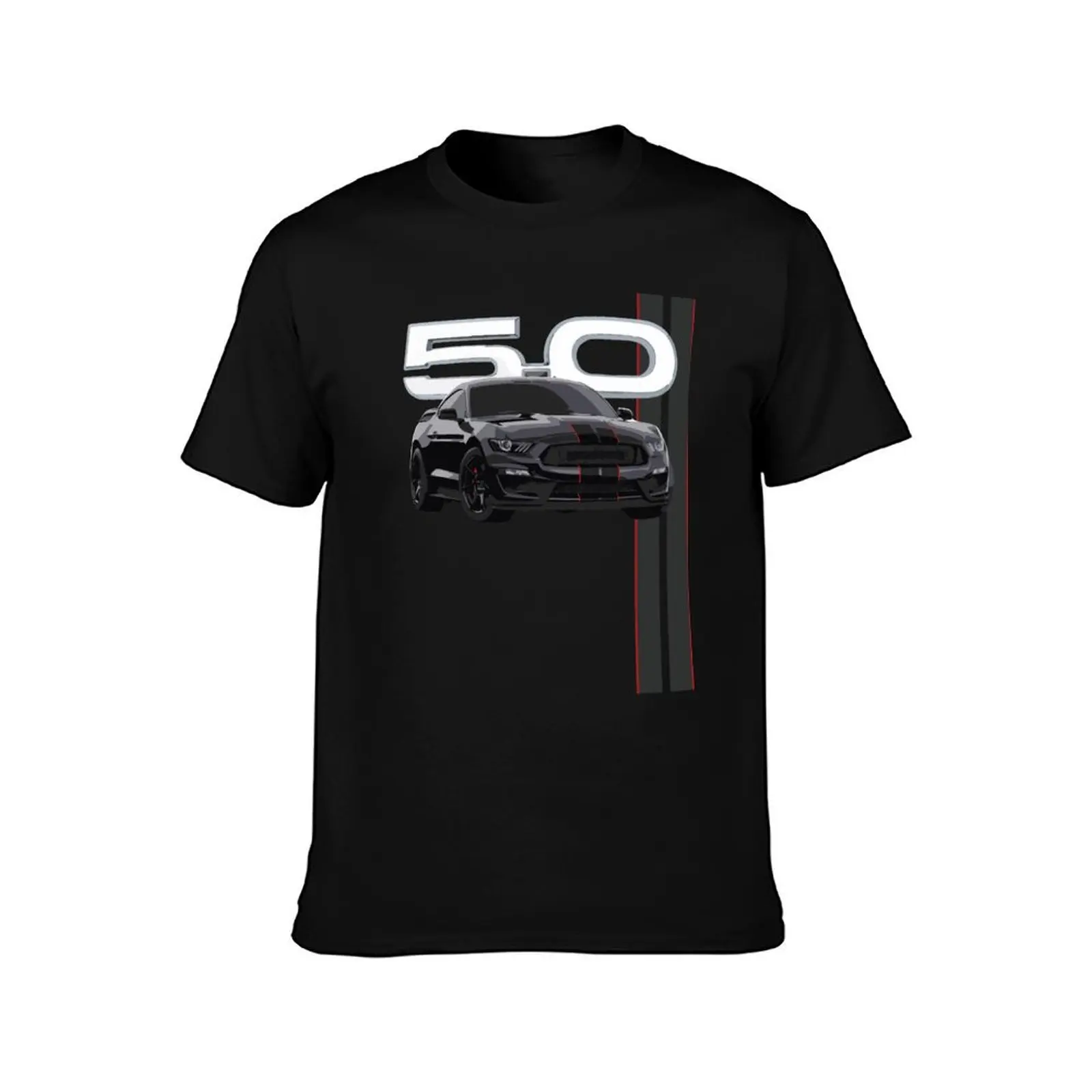 Mustang GT V8 GT350 GT500 Grand Touring Racing Stripe Design T-Shirt oversized graphic tee men workout shirt