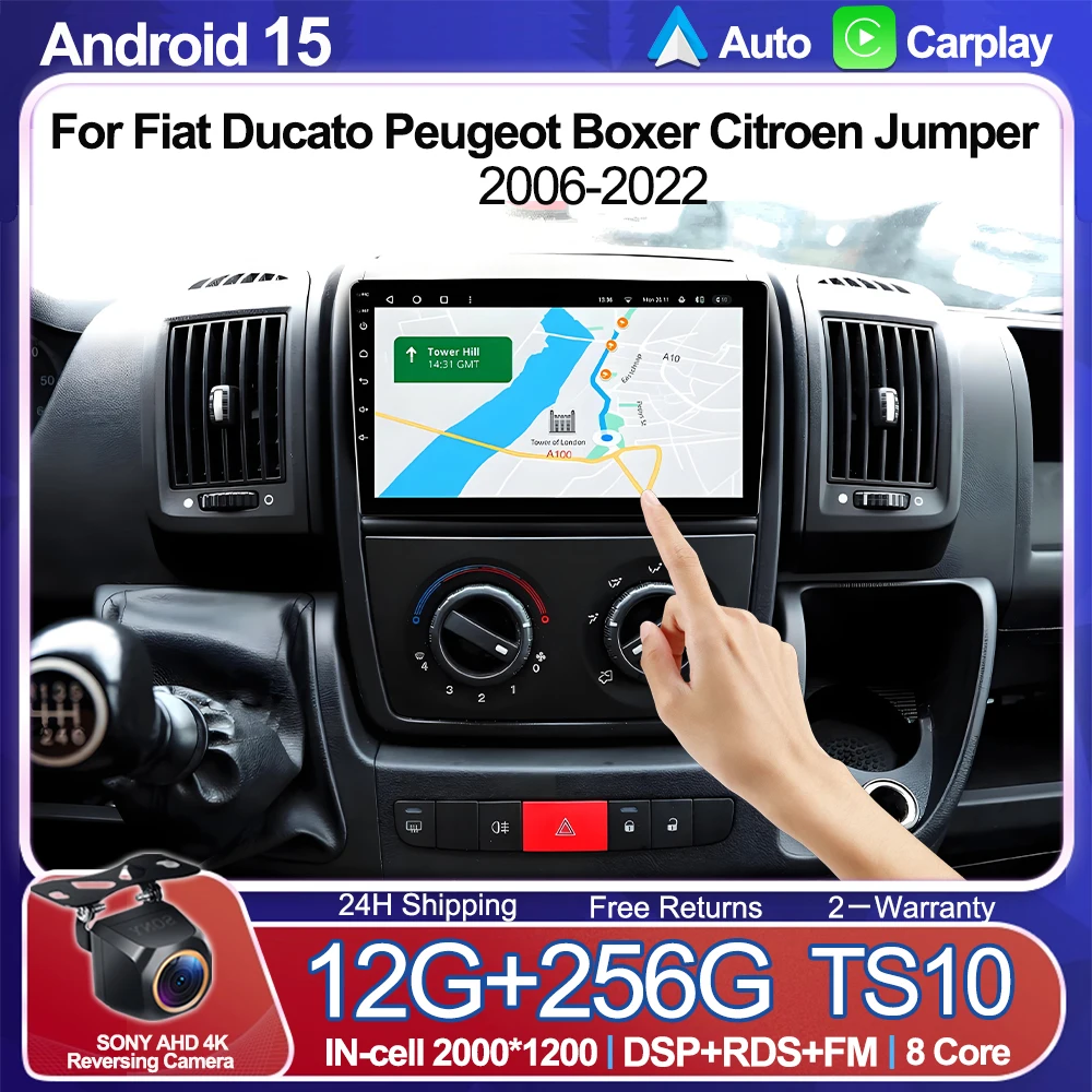 

Car Radio For Fiat Ducato Peugeot Boxer Citroen Jumper 2006-2022 Android Auto Car Radio Multimedia Player Navi GPS DVD Head Unit