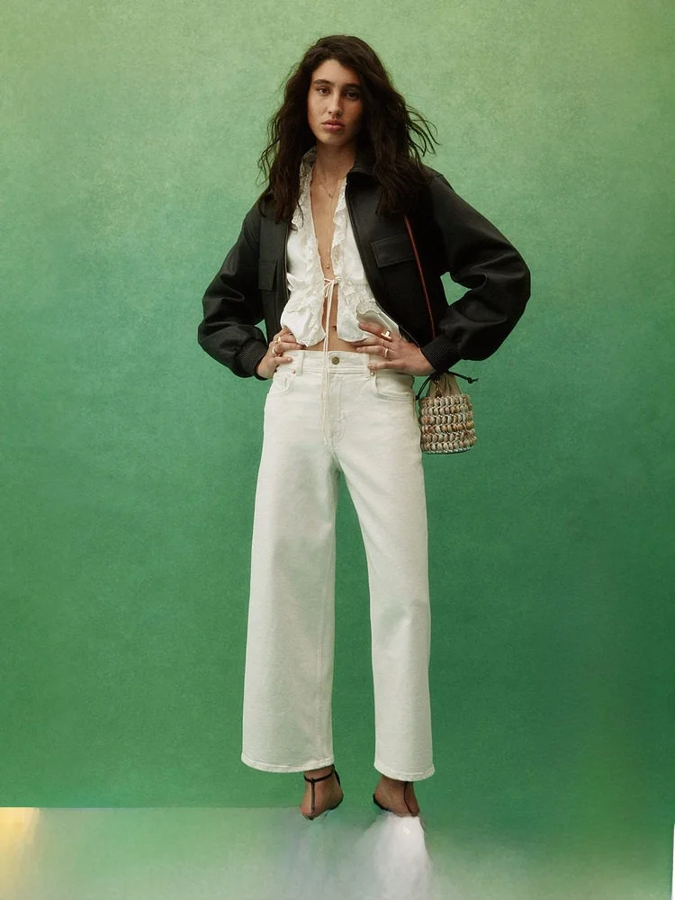 

Женские джинсы H&M с высокой талией, широкими штанинами, длиной до щиколотки, для активного отдыха и путешествий, весна 2026, облегающие, слегка эластичные