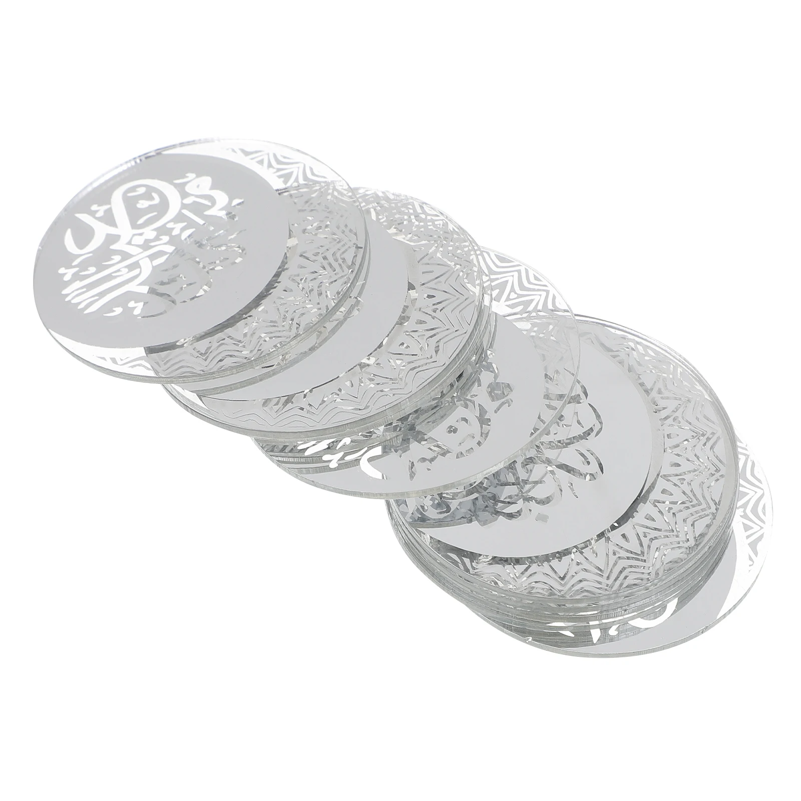 

10 pcs Cake Decorations Cupcake Adorn Party Baking Eid Theme Acrylic Lightweight Compact Visual Enjoyment Cake Ornament