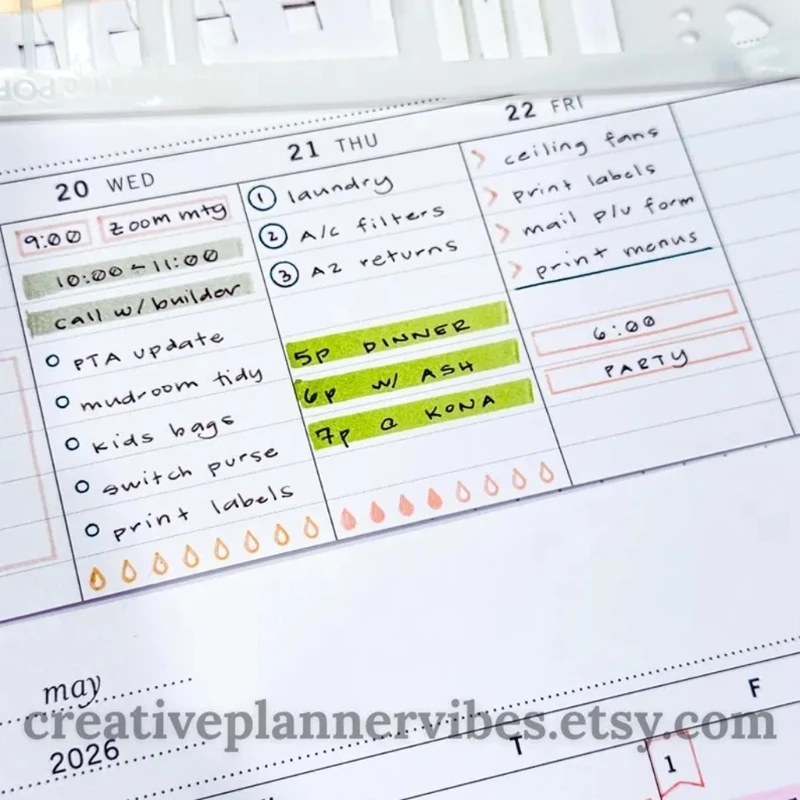 Handmade Journal Templates Ruler Planner Stencils Drafting Tools for Journaling 