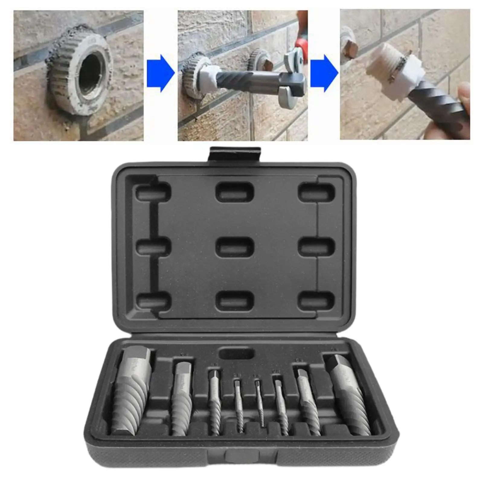 8 Pieces Damaged Screw Extractor Set Multifunctional Sturdy Maintenance Tool