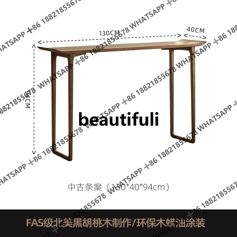 Q181 narrow table case New Chinese entrance storage table Solid wood strip case High foot supply table Entry entrance lll 5