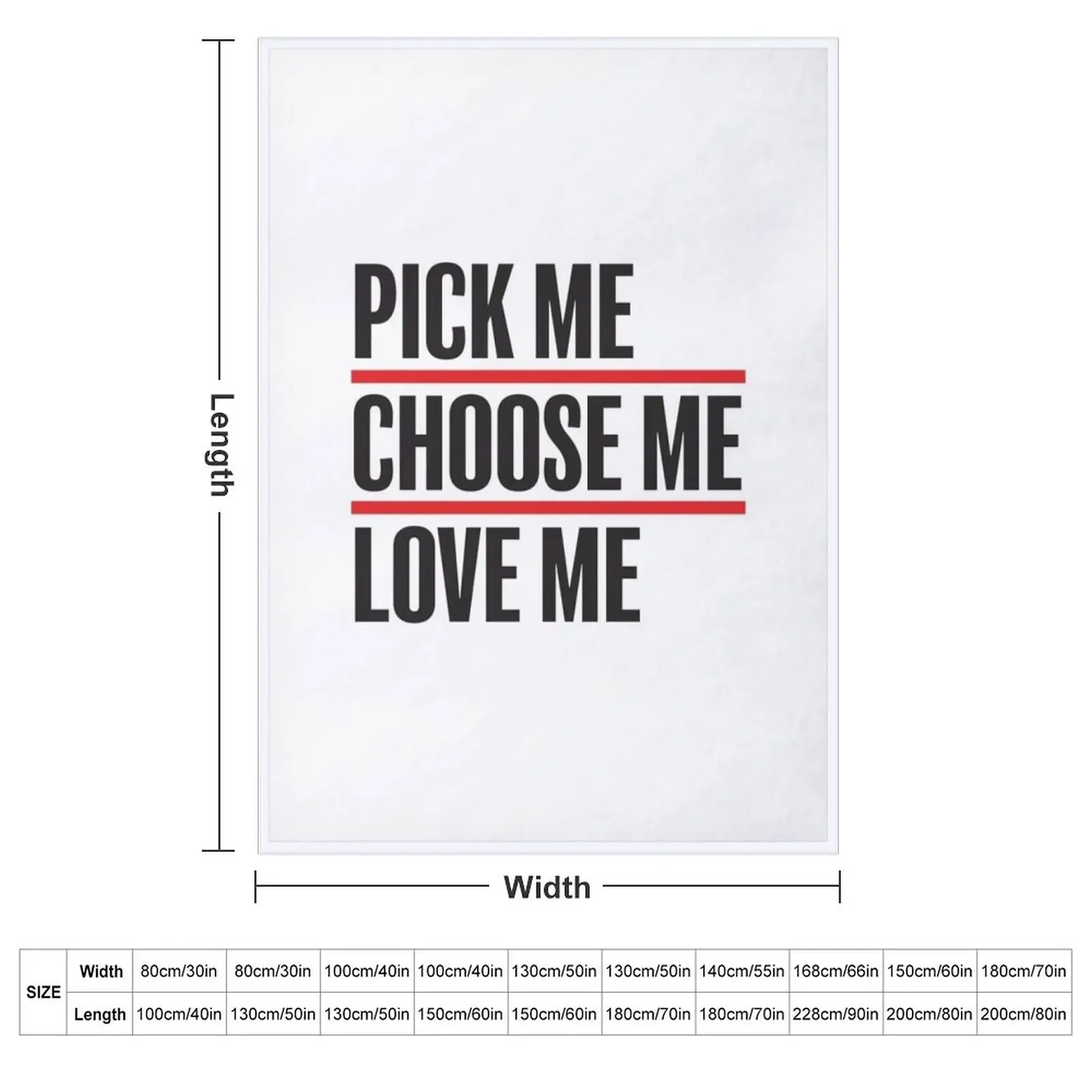Pick me, choose me, love me Throw Blanket couch cozy soft plush fuzzy picnic outdoor blanket