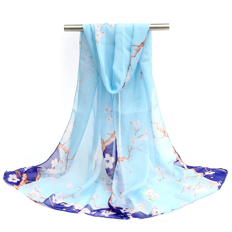 Chiffon Silk Scarf Shawl, Fashionable Versatile Sunscreen Yarn Elegant Four-season Decoration Women's Beach Towel Gift Wholesale