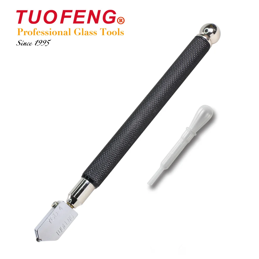 TUOFENG-cortador de vidrio YGD-4 Pro, mango de Metal, sistema de alimentación de aceite, corte de vidrio de 3-15mm