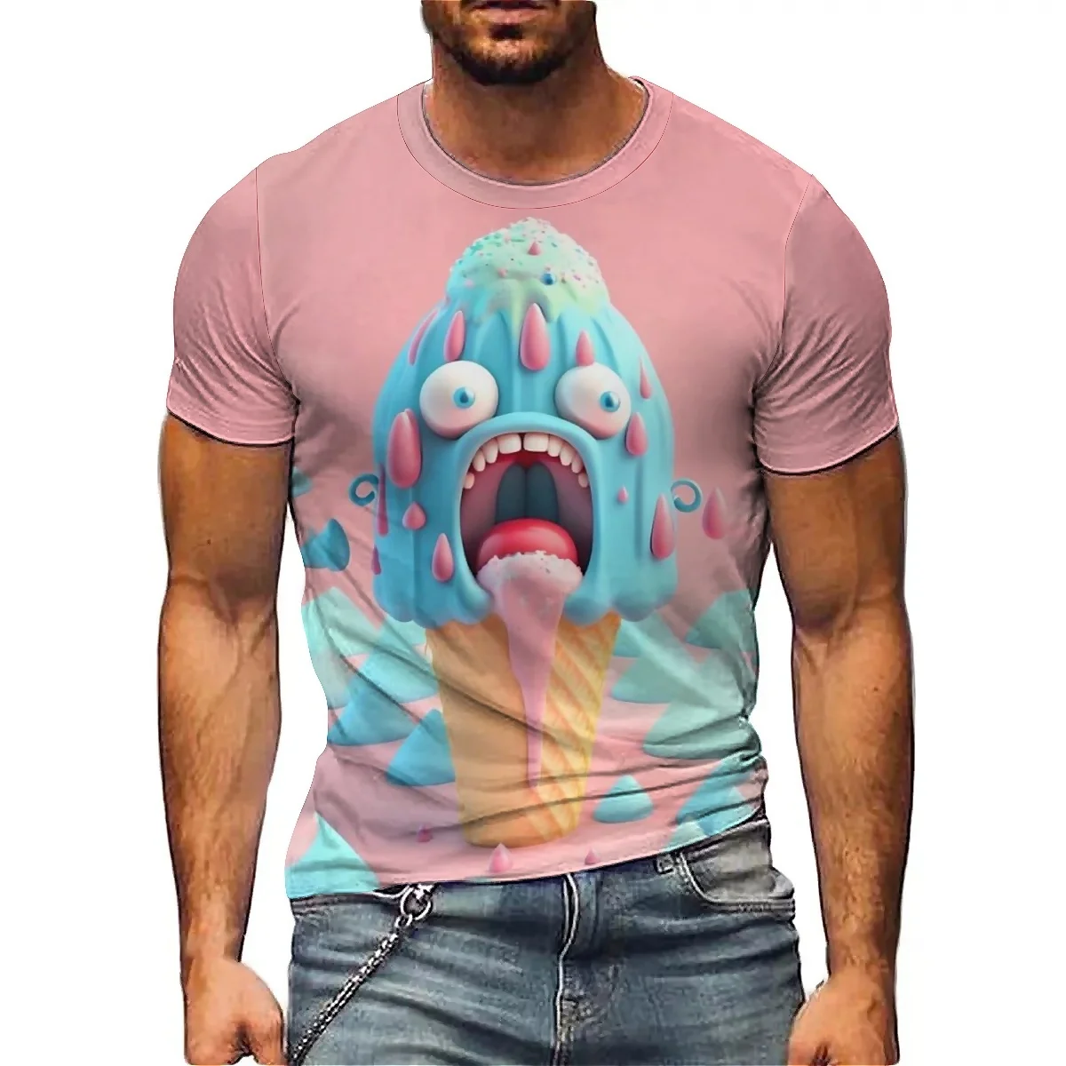 

Diverse Fashion Colorful Pattern Men's 3D Printed Short Sleeve T-Shirt - Pullover Party Style