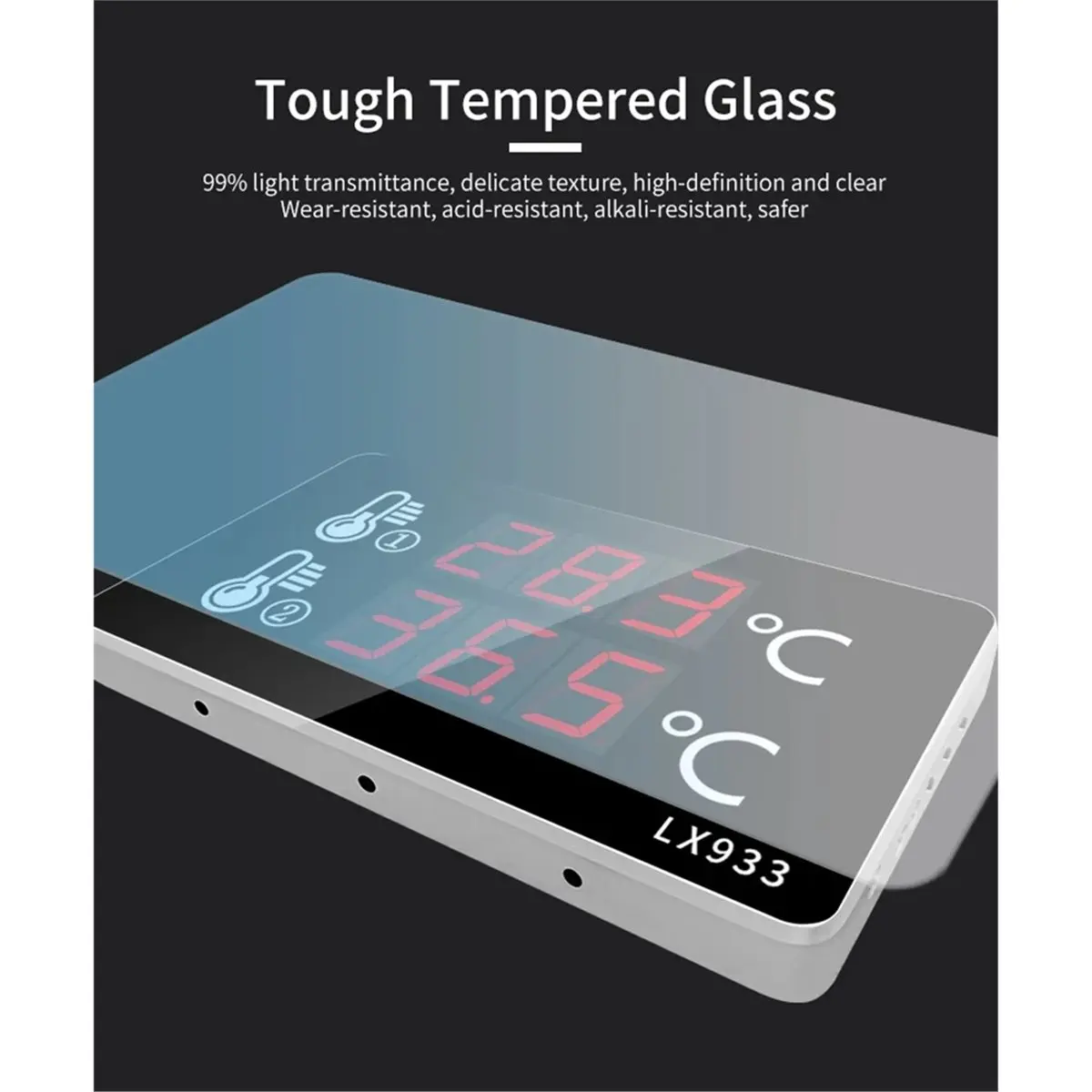 

Stable- Tool Digital Thermometer Swimming Pool Household Indoor Dual Water Temperature External Probe Gauge Large Screen