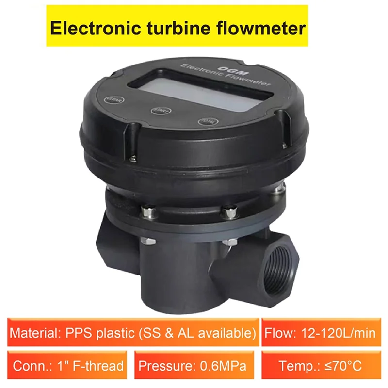 

ABBO-Precision Plastic Digital Flow Meter 1 Inch - Oval Gear Technology With Totalizer For Fuel Tracking
