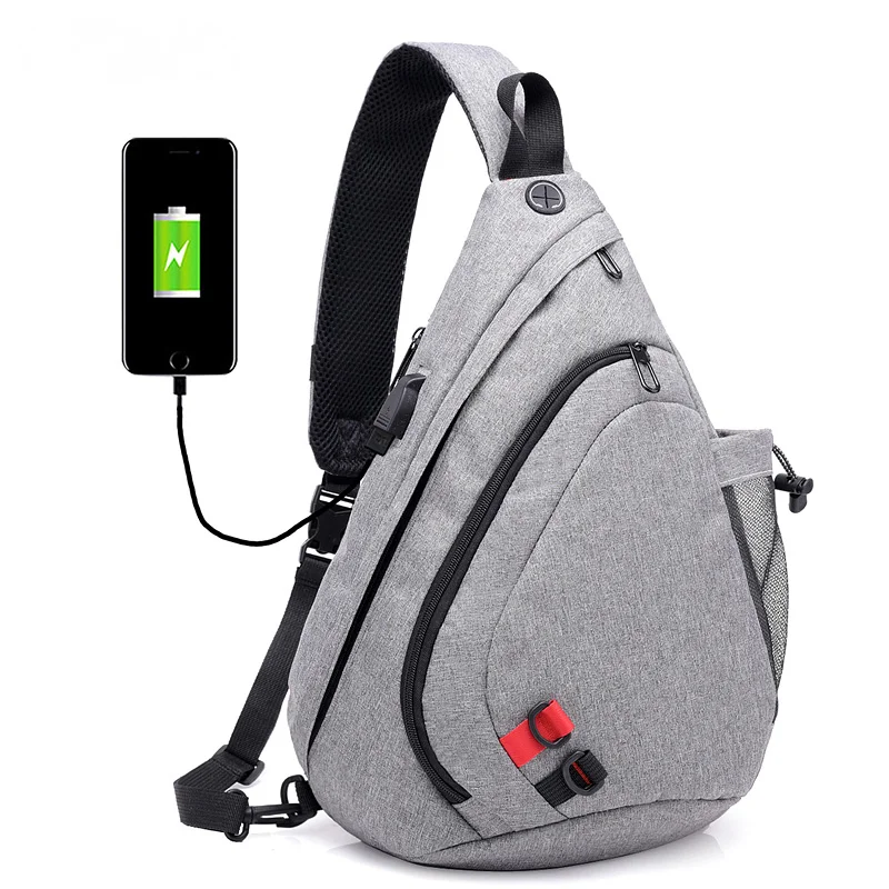 

Male Shoulder Bags Usb Charging Crossbody Bag Men Anti Theft Chest Bag Drip Shaped Summer Short Trip Messengers Bags For Boys