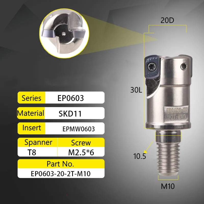 EP0603 كربيد إدراج EPMW0603 الدقة بالقطع مثبت طحن قطع الكتف قاطعة المطحنة مقفل نهاية مطحنة رئيس