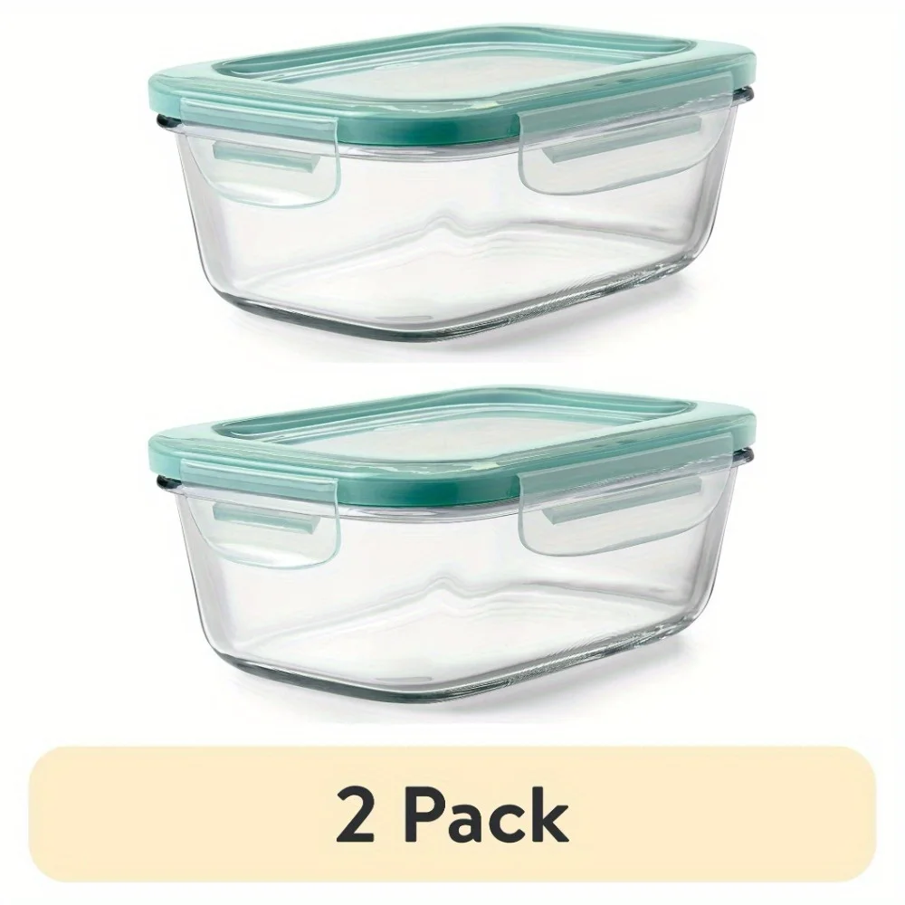 

(2 pack) Softworks Smart Seal 3.5 Cup Glass Rectangle Container