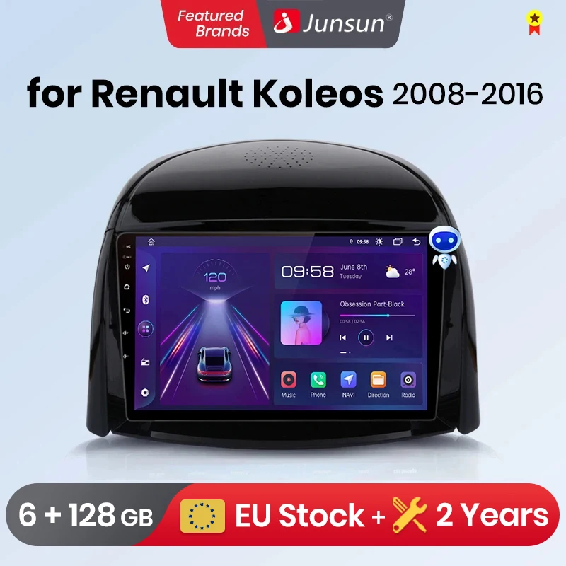 Junsun V1 Plus Car Radio For Renault Koleos 2008 - 2016 wireless CarPlay Android Auto car intelligent systems No 2 din 2din DVD