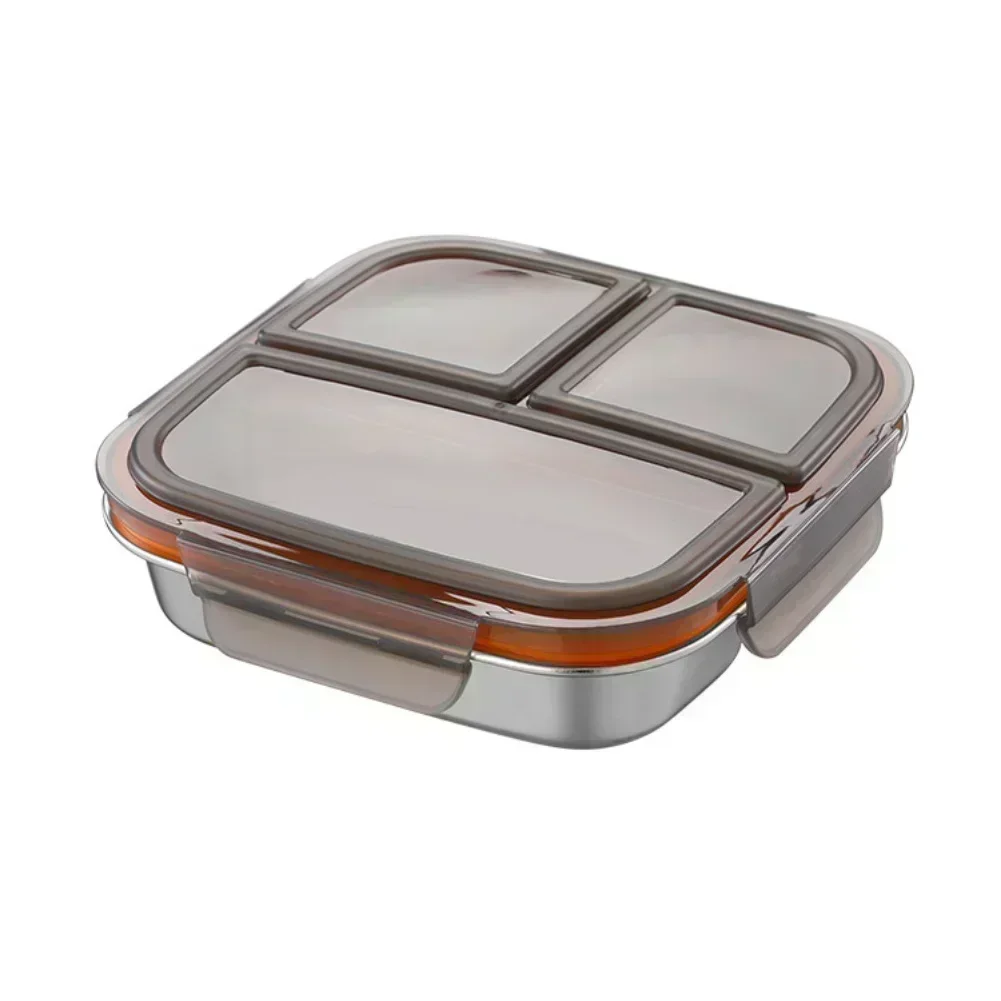 Kids Stainless Steel Lunch Box Metal Container With Leakproof 3 Compartments Suitable For School Or Outdoor Use