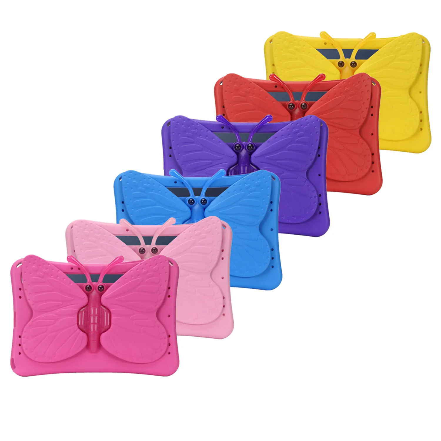 360 Rotating Stand Case Universal For Samsung Galaxy Tab A11 A9 Plus S10 Lite S9 FE S8 S7 EVA Cartoon Kids Cute Butterfly Cover