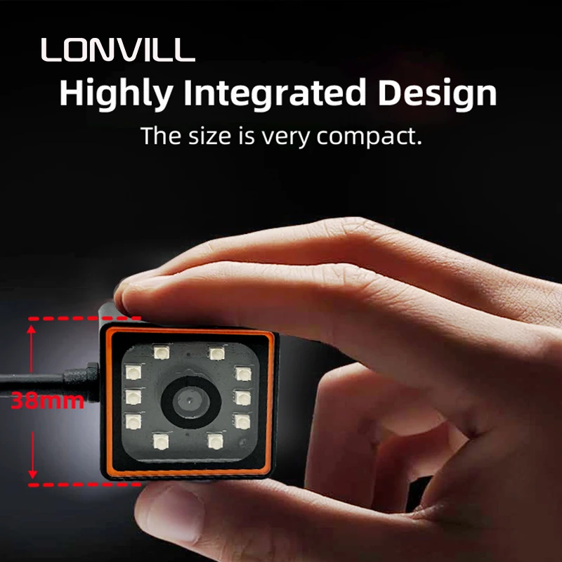 LONVILL 1d 2d الماسح الضوئي الماسح الضوئي الثابت للبيع، QR ماسح الباركود مع USB RS232