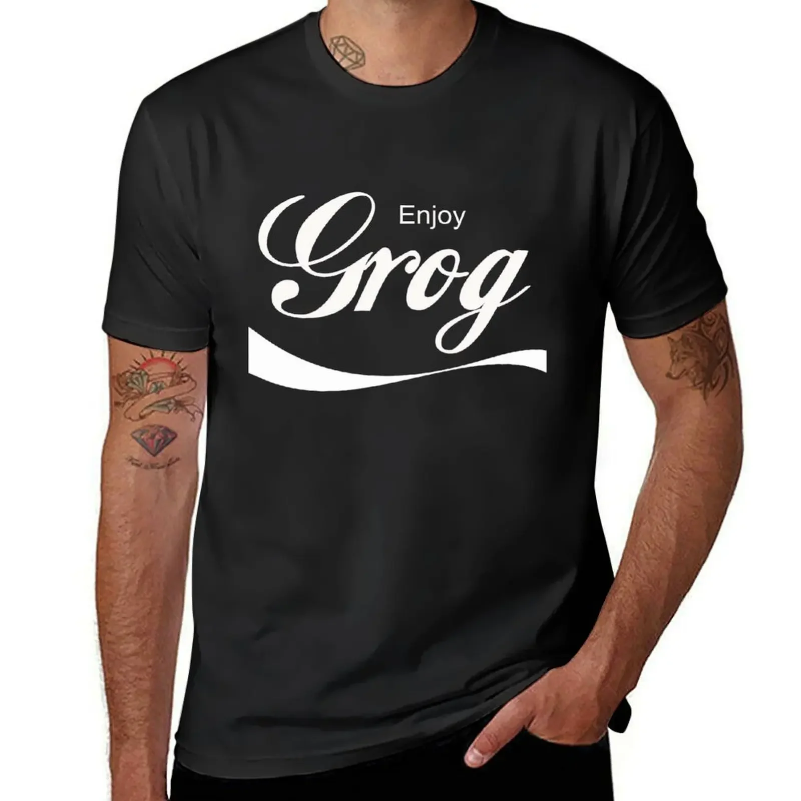

Grog T-Shirt summer clothes cute tops shirts graphic tee mens white t shirts