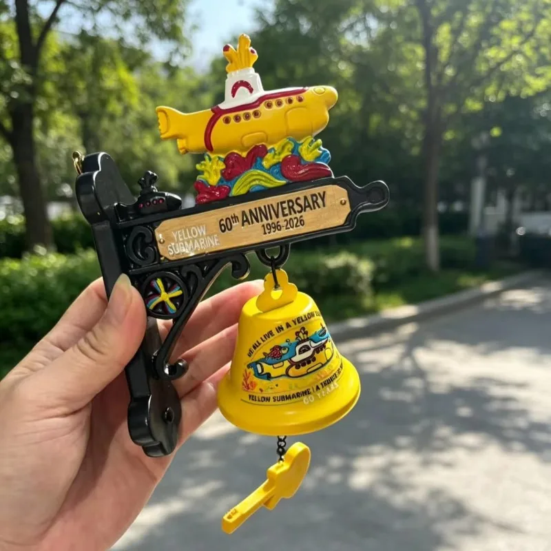 New Resin Yellow Submarine Beatles 60th Anniversary Commemorative Doorbell Wall Decoration Clock Room Decoration Accessories