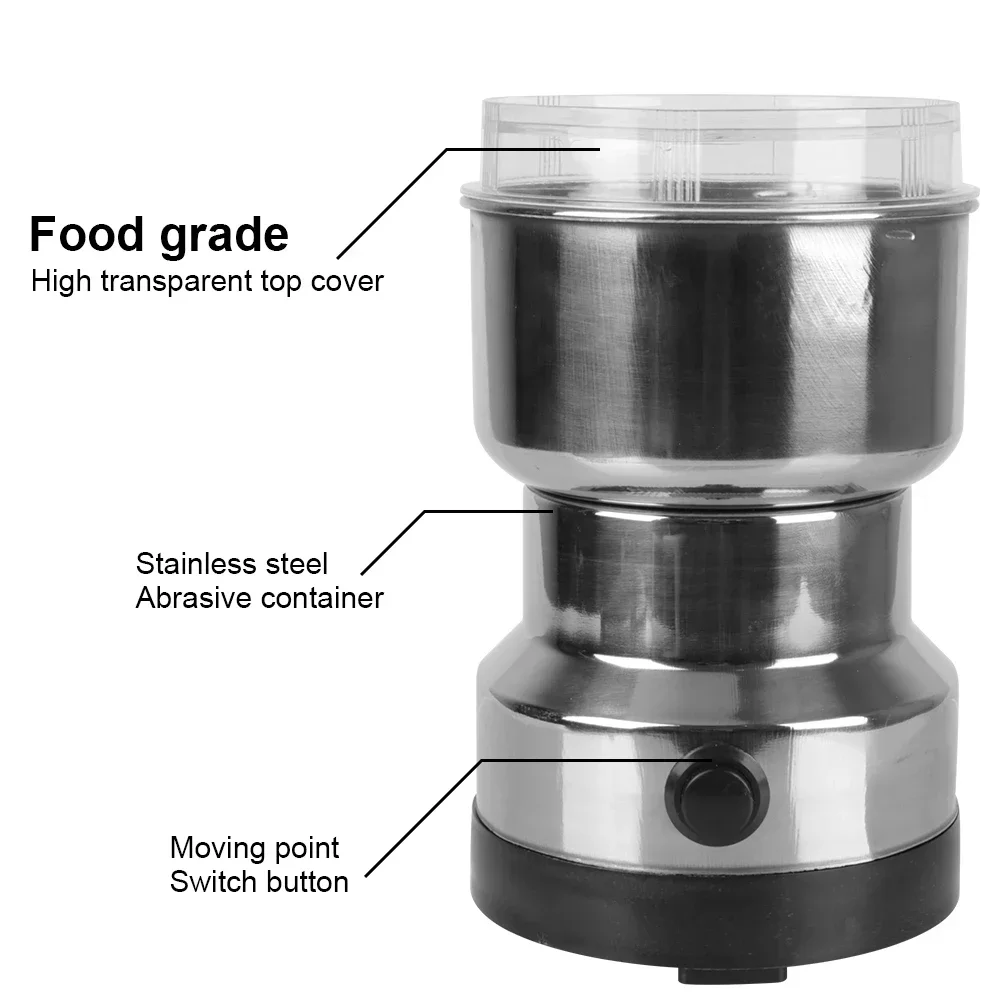 Nuts Beans Spices Blender Grains Grinder Machine Electric Coffee Grinder for Home Kitchen Multifunctional Coffe Chopper Blades