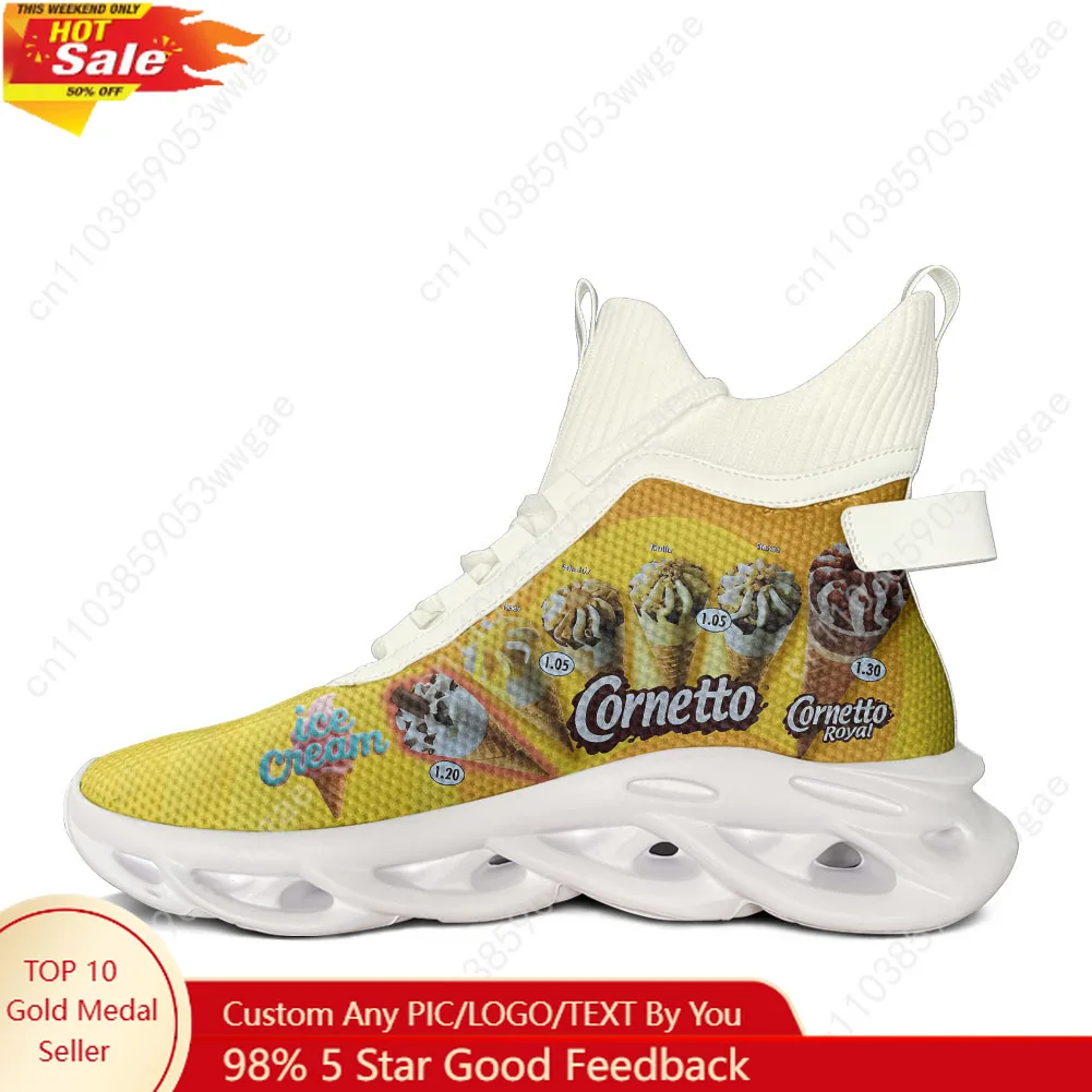 

Ice Cream High Top Flats Sneakers Mens Womens Sport Running Shoe High Quality Sneakers Lace Up Mesh Footwear Personalized Shoes