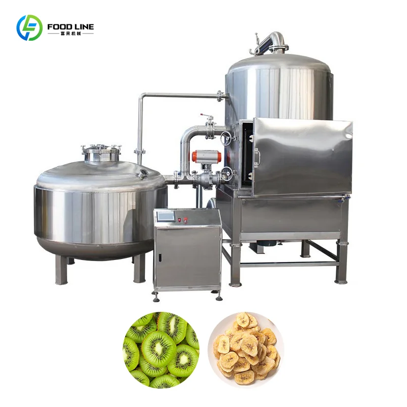 Vacuum Frying Machine Commercial Vacuum Fryer Stainless Steel Low Temp Fryer with Deoiling for Fruit Chips Maker Custom