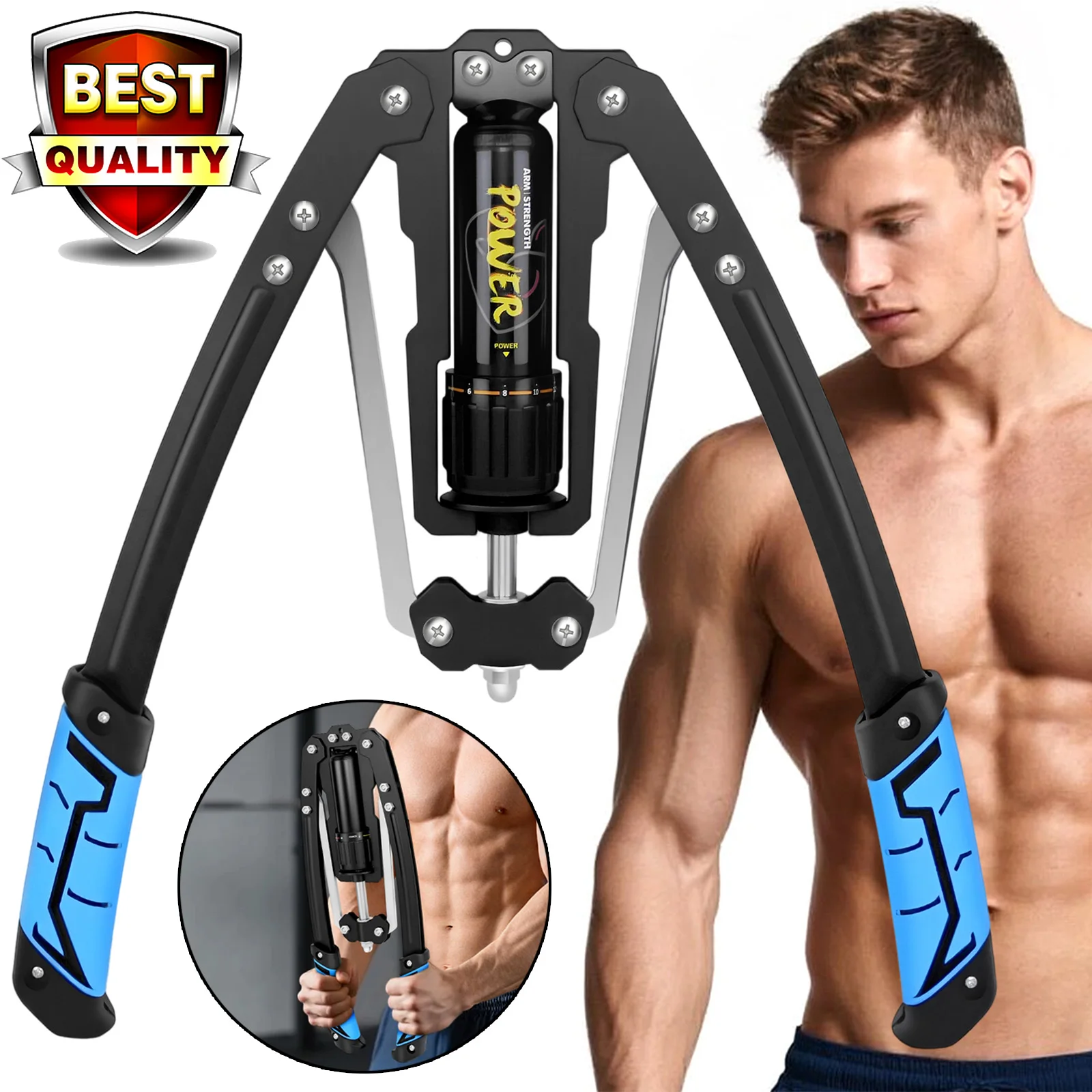 DayPlus Twister de potencia hidráulica ajustable, ejercitador de brazo, antebrazo, expansor de pecho para brazo, bíceps, abdomen, entrenamiento de fuerza muscular