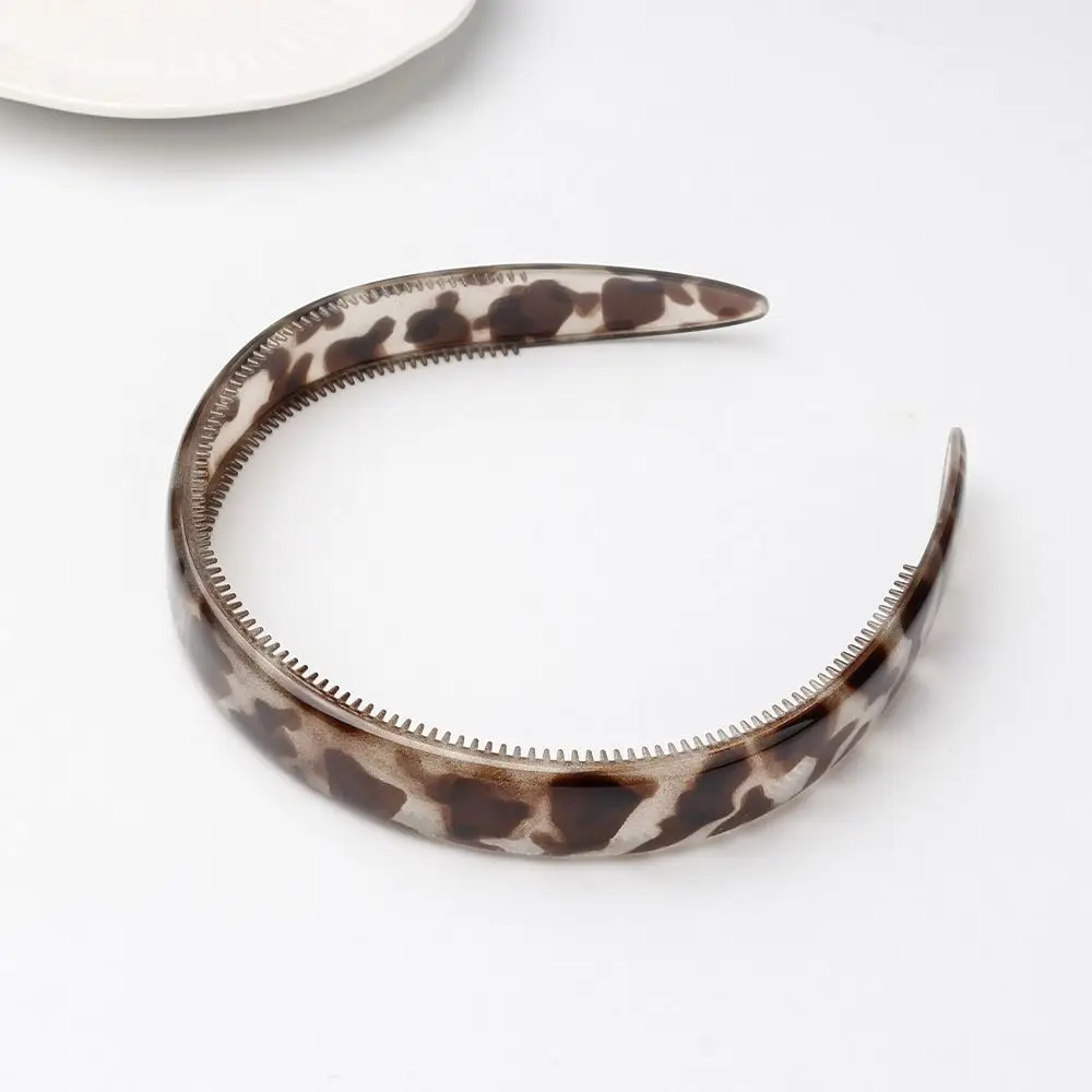 Retro Acetate Leopard Hair Hoop Non-slip Teeth Tortoiseshell Hair Accessories Hair Styling Women Headband Daily Wear view 5