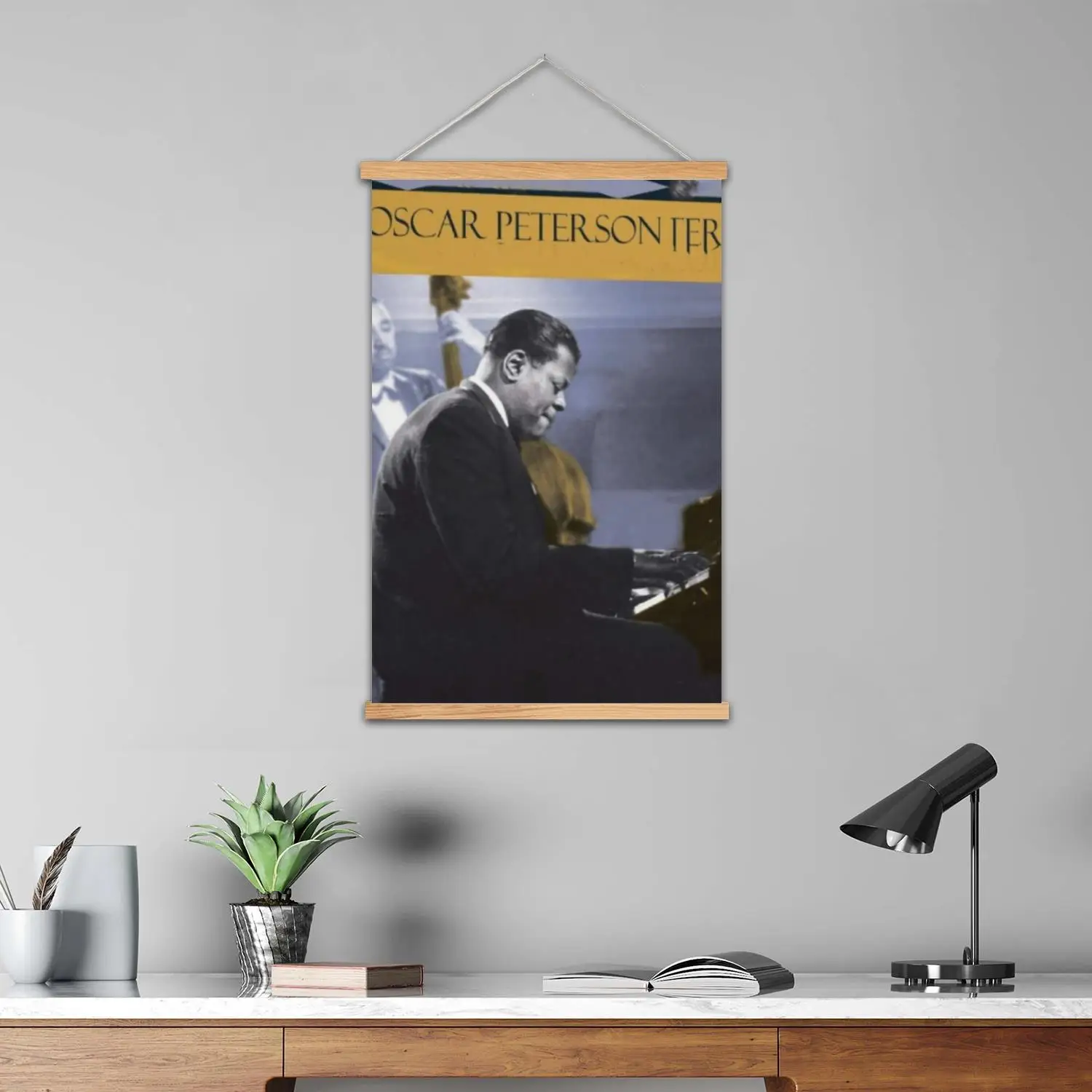 Oscar Peterson Framed Wall Painting Canvas Art Poster and Wall Art,  Modern Family Bedroom Decor, Posters,Decorative painting