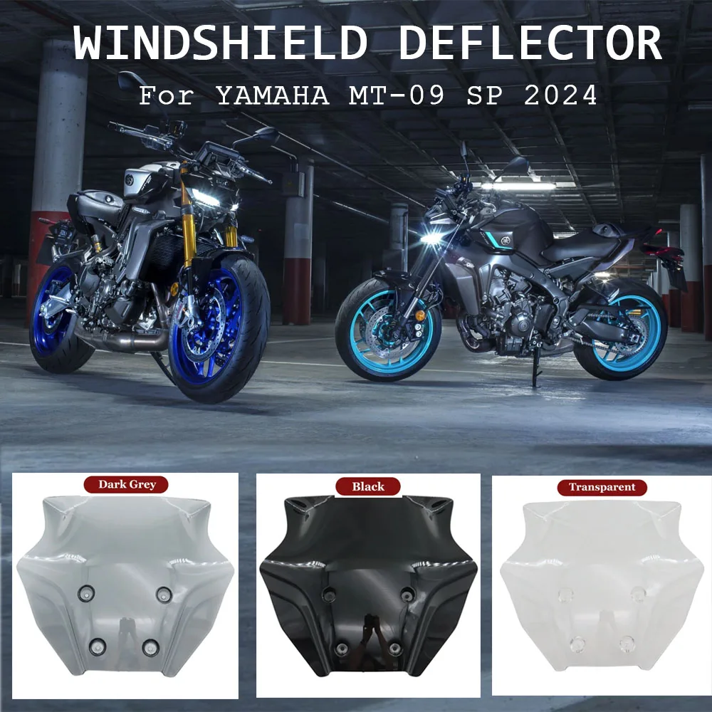 

NEW Motorcycle Accessories PC Material Windscreen Wind Shield Deflectors For YAMAHA MT-09 SP MT 09 2024