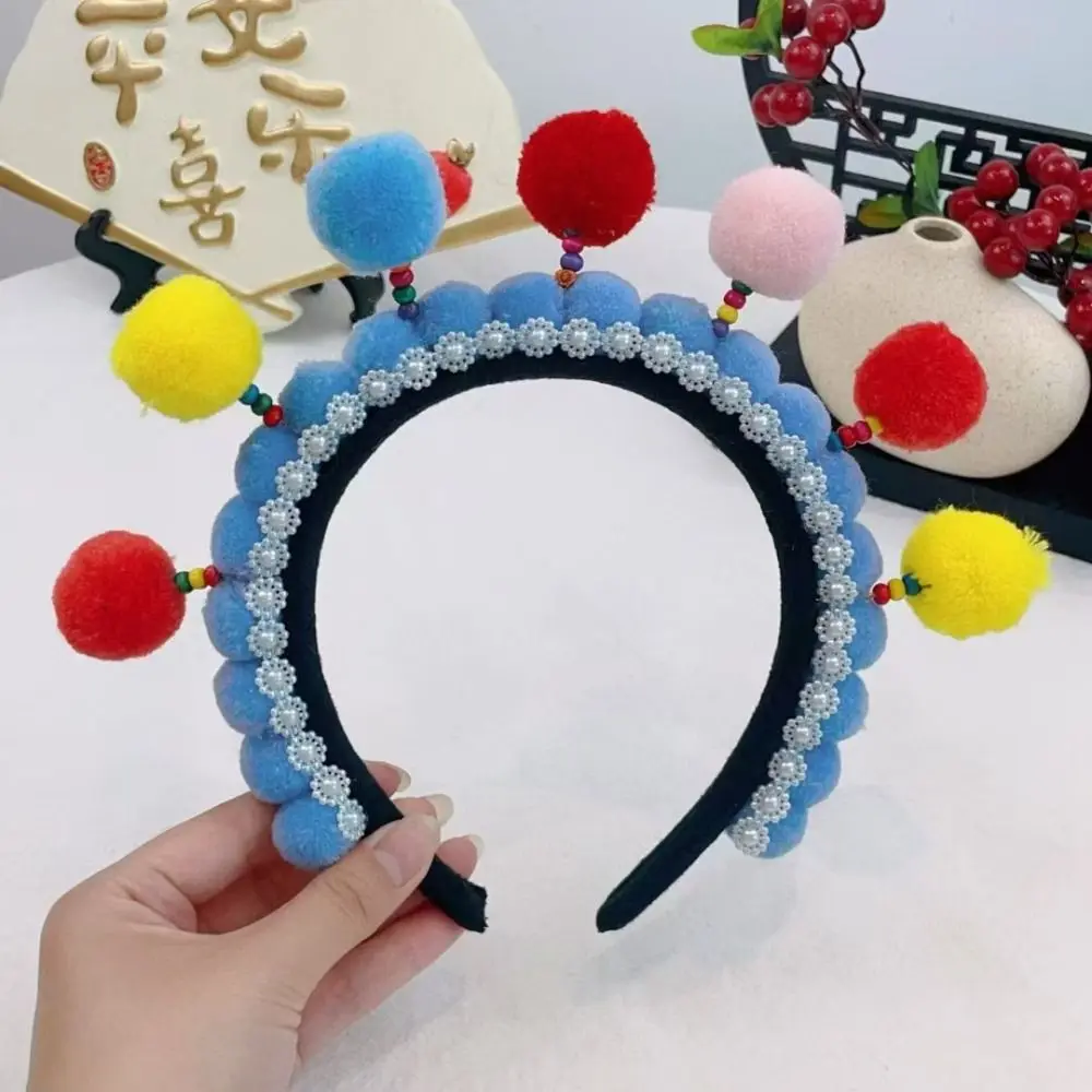 

Tassel Beijing Opera Headband Tang Suit Hair Hoop Pearl Hanfu Headwear Girl Hair Accessories Chinese New Year Headwear Daily